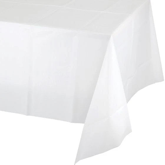 Plastic Table Cover Rectangle - White