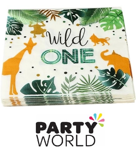 Wild One Jungle Safari Party Luncheon Napkins (20)