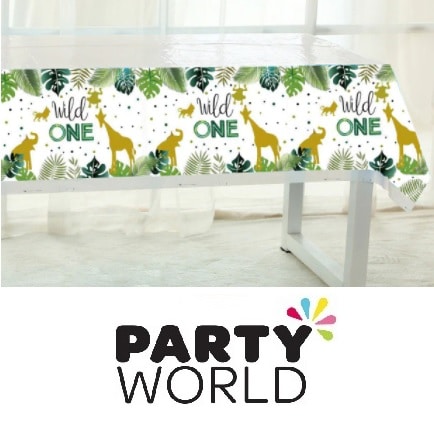 Wild One Jungle Safari Party Plastic Tablecover