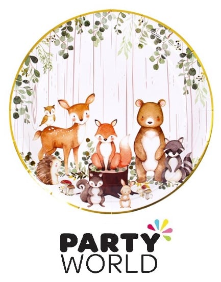 Cute Woodland Animals Party Paper Dinner Plates 9inch (8pk)