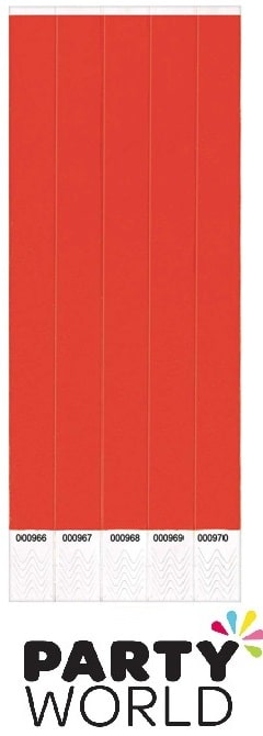 Security Tyvek Wristbands Numbered Bands - Pink (10)