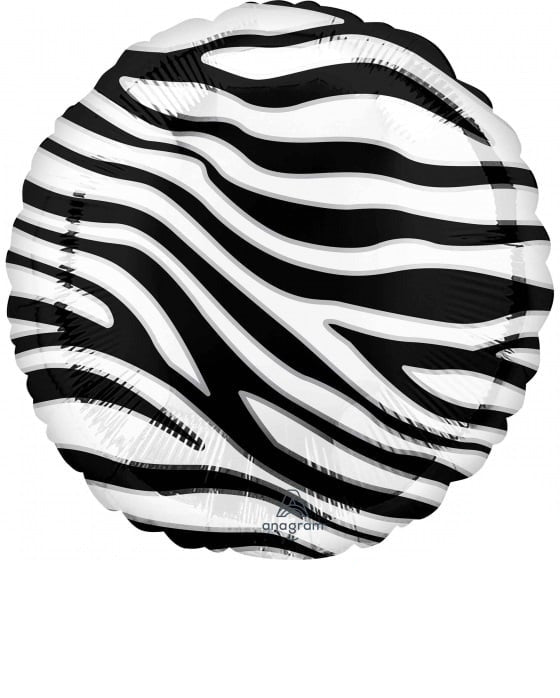 Zebra Print Foil 43cm Party Balloon