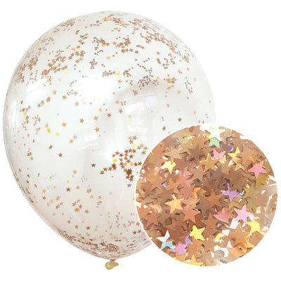 Star Glitter Balloons 3pk - Rose Gold image 0
