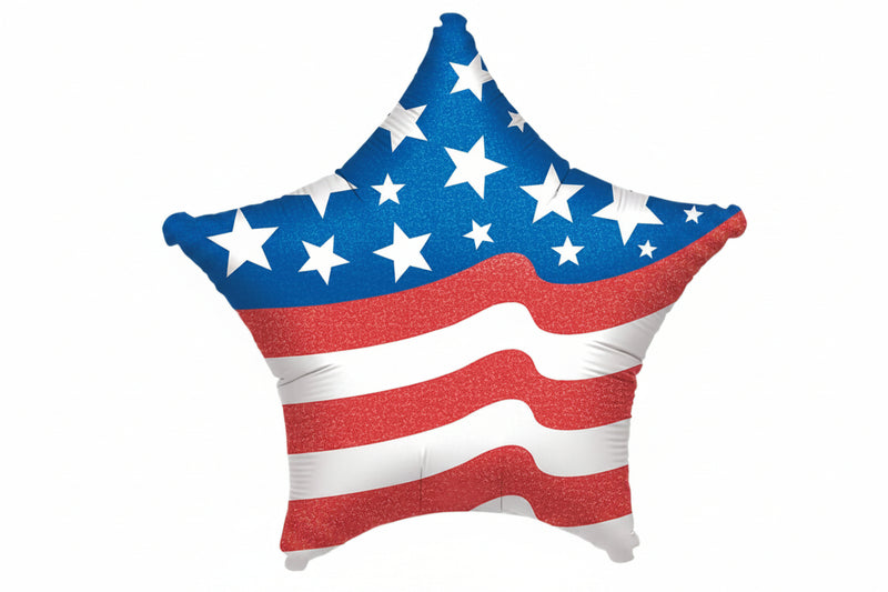 Foil Balloon American Flag Star