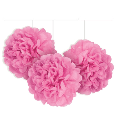 Tissue Paper Pom Poms - Mini Pink 3pk image 0