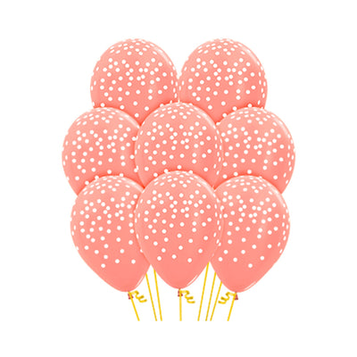 Metallic Rose Gold Confetti Party Balloons - 12pk image 0
