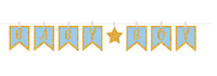 Baby Boy Blue & Gold Glitter Banner (3.65m)