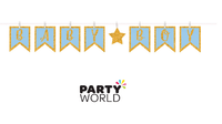 Baby Boy Blue & Gold Glitter Banner (3.65m)