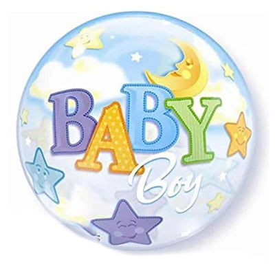 Bubble Balloon Baby Boy Stars &amp; Moon