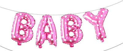 Foil Balloon Banner Pink Hearts "BABY" *air fill only