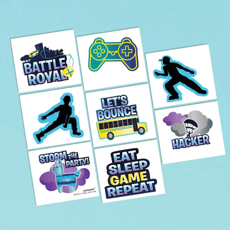 Battle Royal Party Temporary Tattoos (8pk)