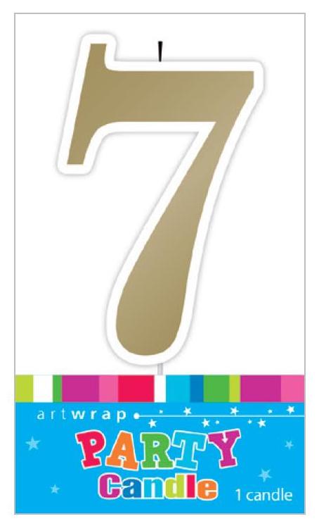 Candle Number 7 Gold image 0