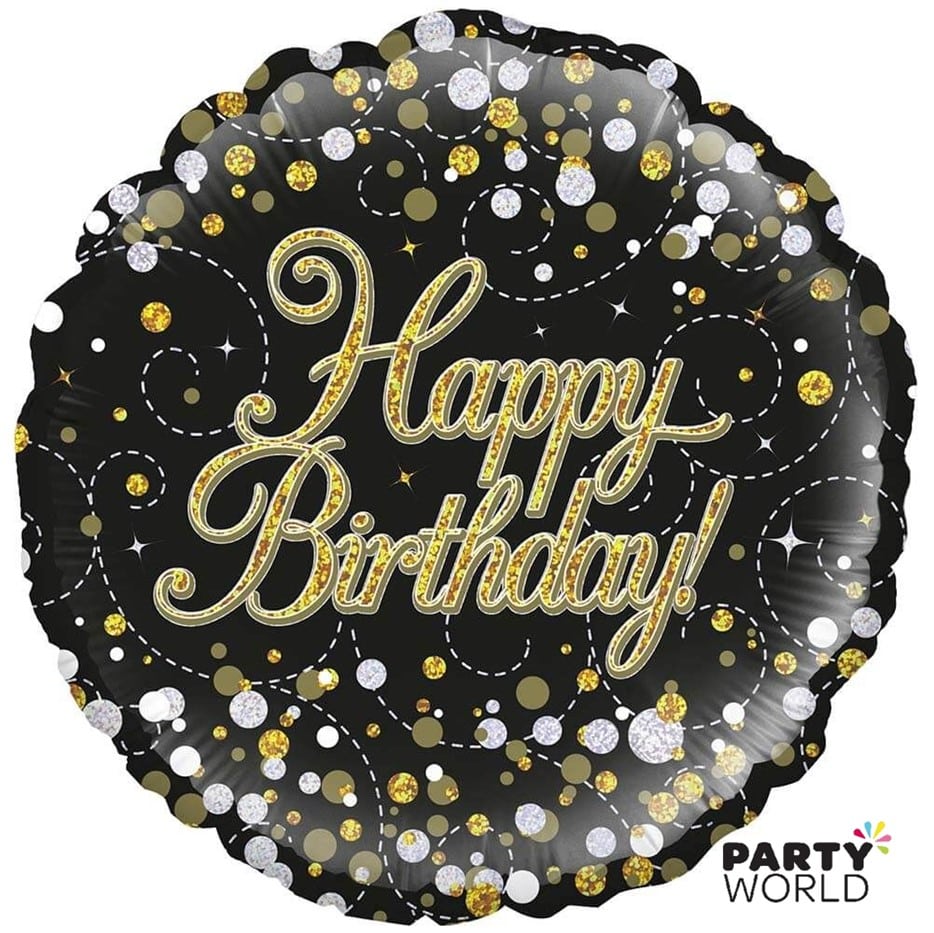 Sweet Sixteen Black And Gold Foil Balloon 45cm