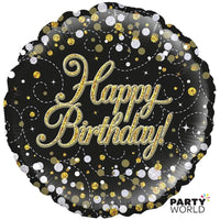 Sweet Sixteen Black And Gold Foil Balloon 45cm