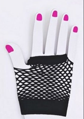 Black Short Fishnet Gloves (1 pair)