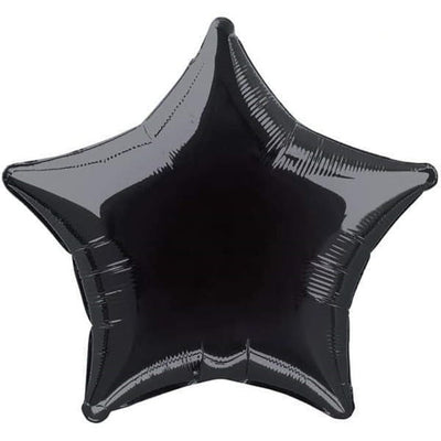Metallic black star foil balloon, 45cm, in a black and gold awards night display