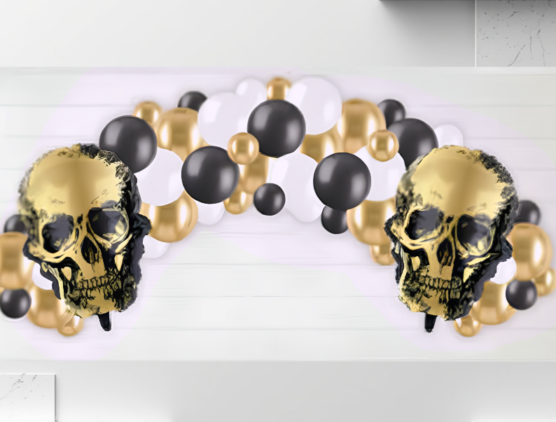 black gold skull garland