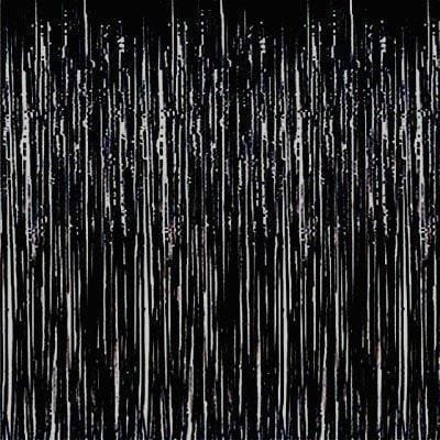 Foil Fringe Curtain Black