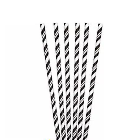 Black Paper Straws -  packet of 24