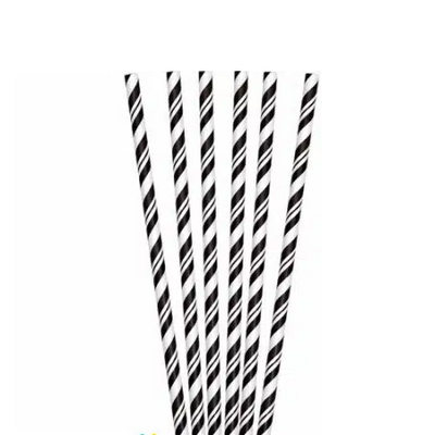 Black Paper Straws -  packet of 24