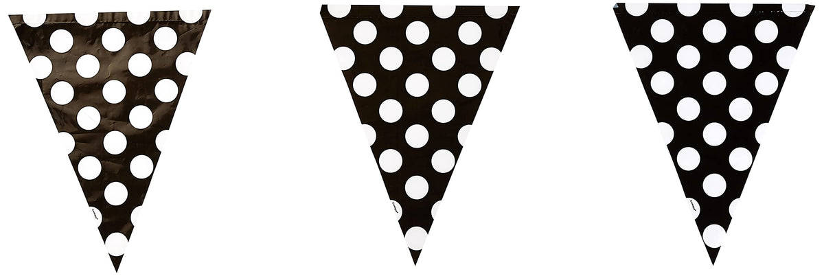 Bunting Flag Banner Black &amp; Polka Dots
