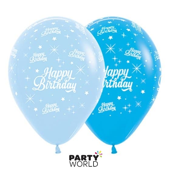 7th Birthday Blue Asstd Latex Balloons (6)
