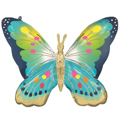 Butterfly Foil Balloon Blue 76cm