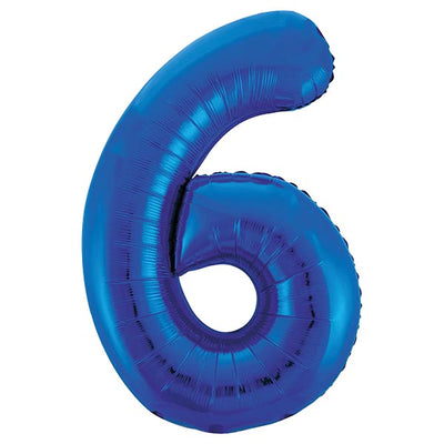 Foil Balloon Number Blue "6"