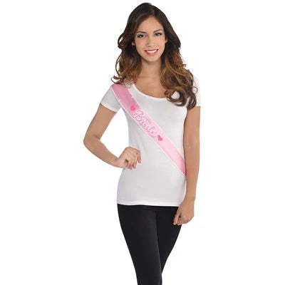 Bride Sash - Pink with hearts