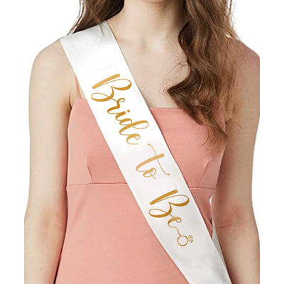Bride to Be Sash - White and Gold