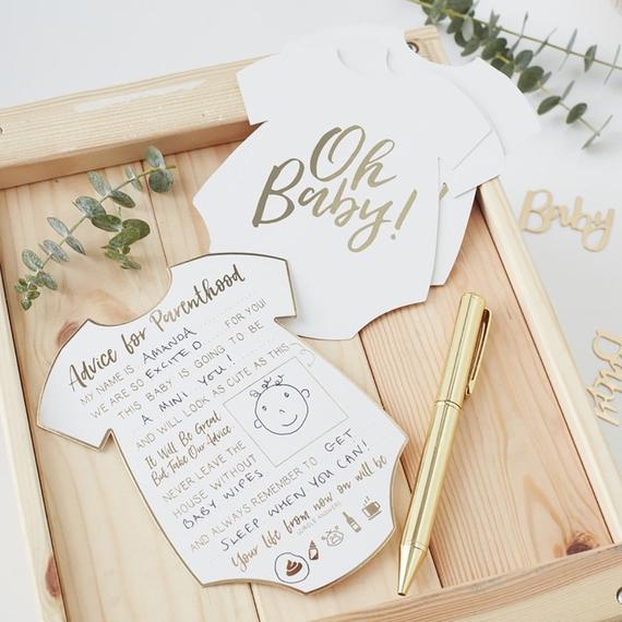 Gold Baby Advice Cards 10pk image 0