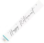 Happy Retirement Foil Banner - White &amp; Gold image 0