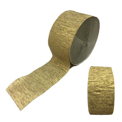 Crepe Streamers Shimmering Gold 6pk image 0