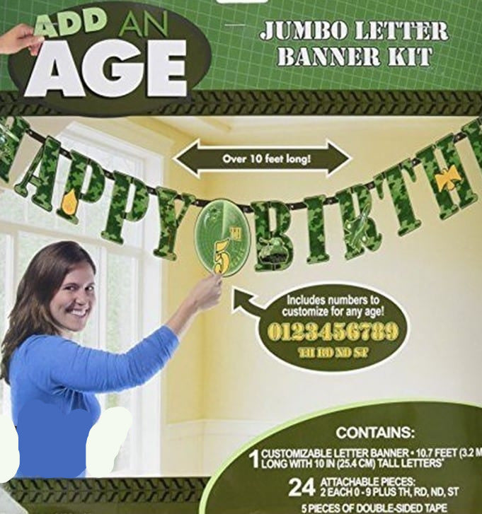 Camouflage Birthday Jumbo Letter Banner Kit
