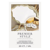 20 Charcuterie Picks with Gold Foil Trim 12cm