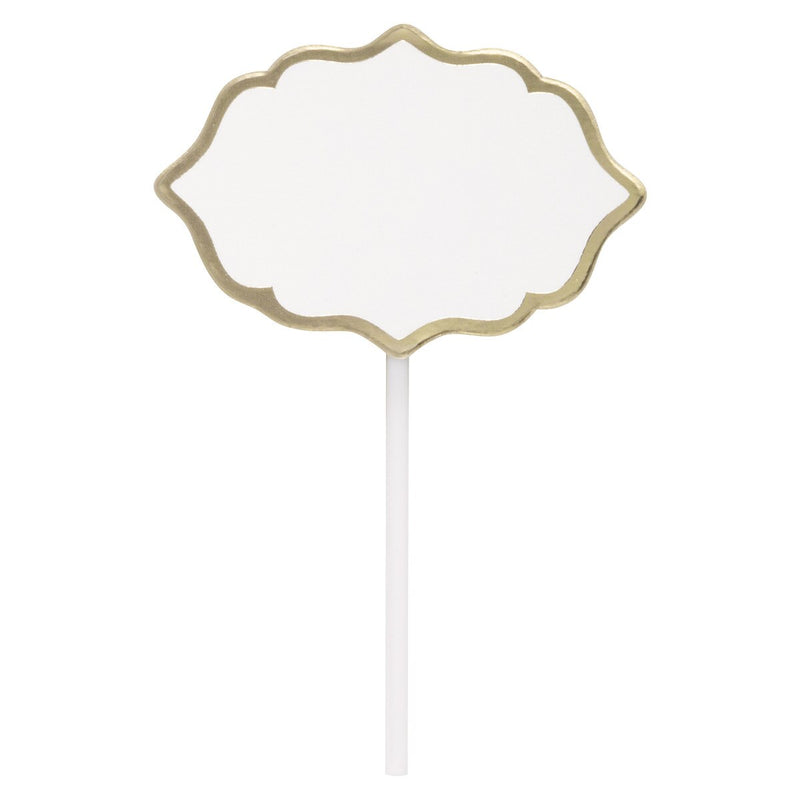 10 Charcuterie Picks with Gold Foil Trim 12cm (4.7")