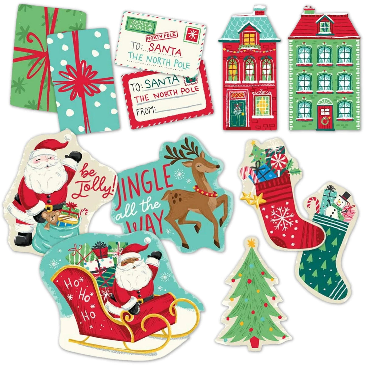 Christmas North Pole Cardboard Cutouts (12pcs)