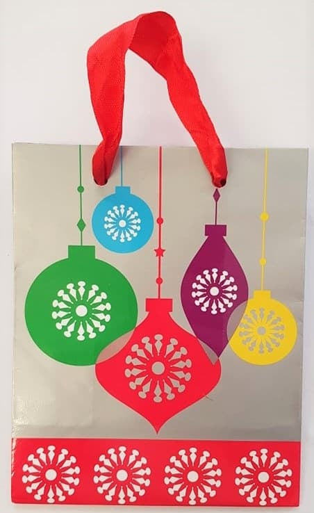 Mini Christmas Gift Bag 13.5 x 11 x 6 cm - Baubles