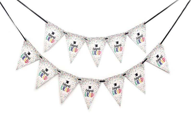 Congrats Grad Flag Banner Bunting (12 flags)