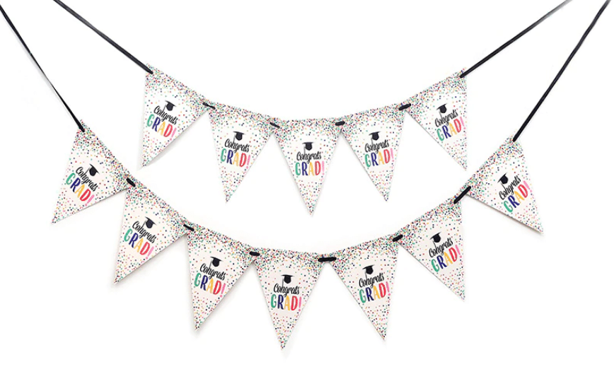 Congrats Grad Flag Banner Bunting (12 flags)