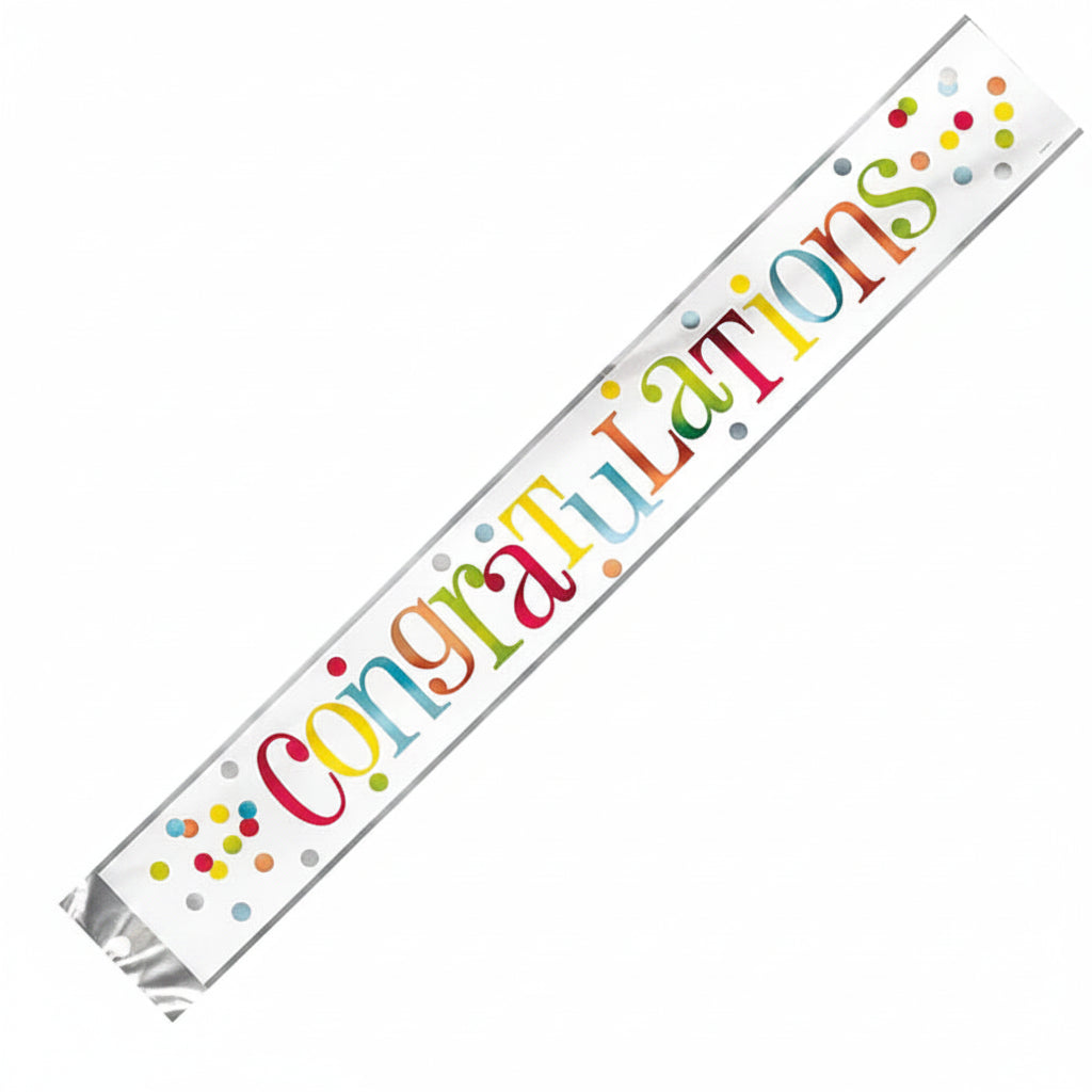 Banner Congratulations Rainbow Dots