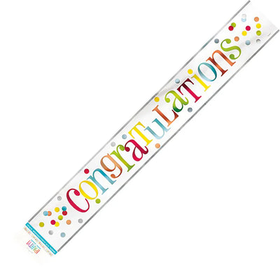 Banner Congratulations Rainbow Dots