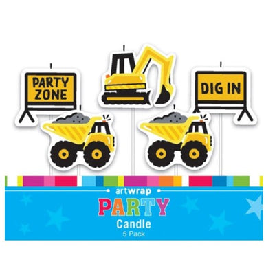 Construction Party Zone Candles - 5pk