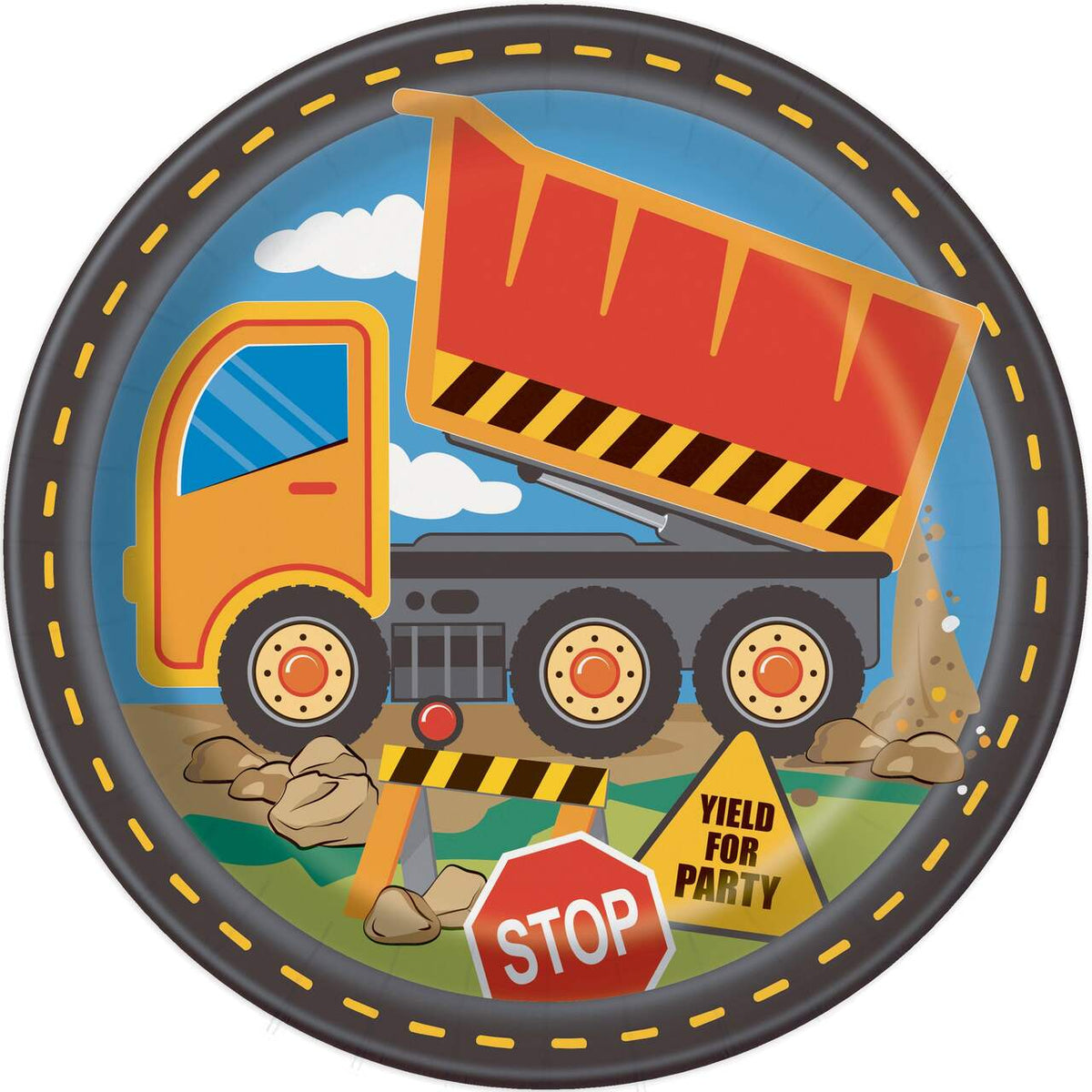 Construction Party "yield" Paper Plates 8pk