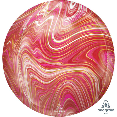 Balloon Orbz 16" Red Pink Marble image 0