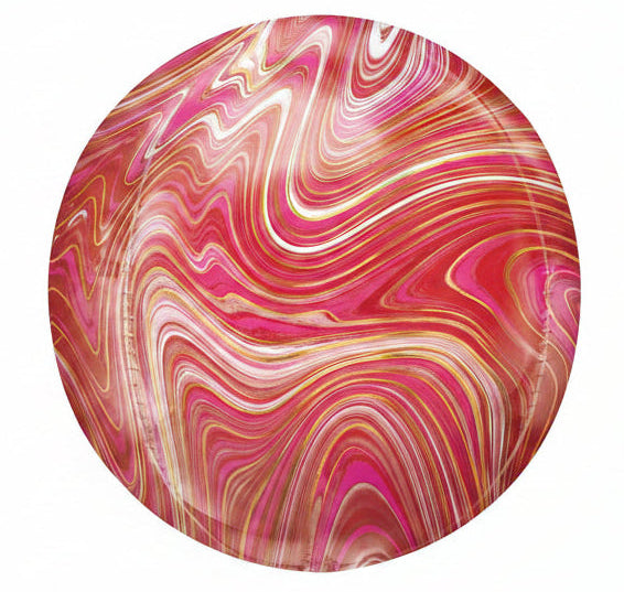 Balloon Orbz 16" Red Pink Marble image 0