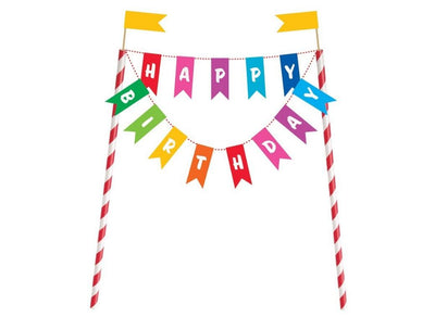 Cake Topper Happy Birthday Bunting image 0