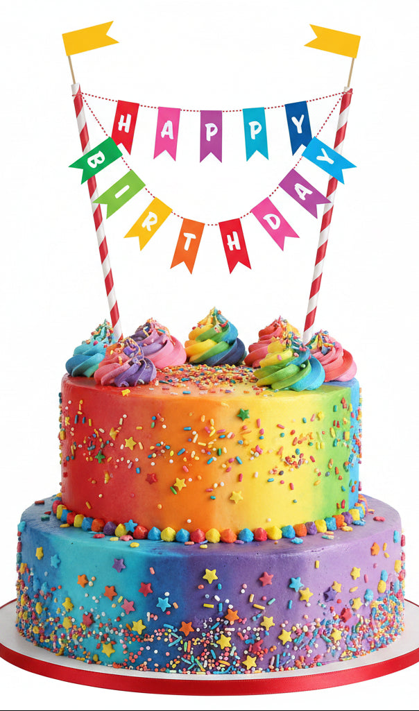 Cake Topper Happy Birthday Bunting image 0