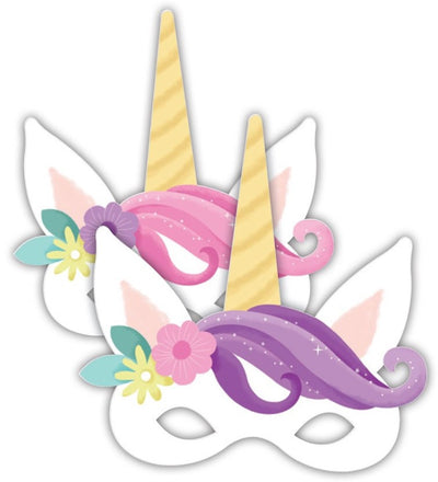 Unicorn Party Masks 8pk image 0