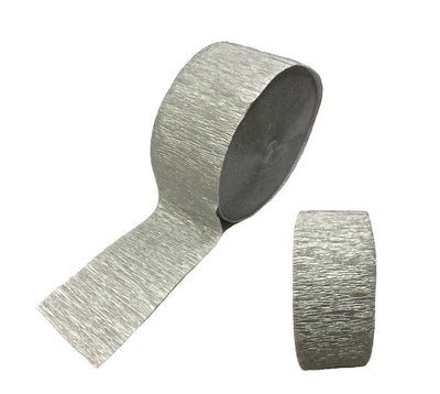 Crepe Streamers Shimmering Silver 6pk image 0